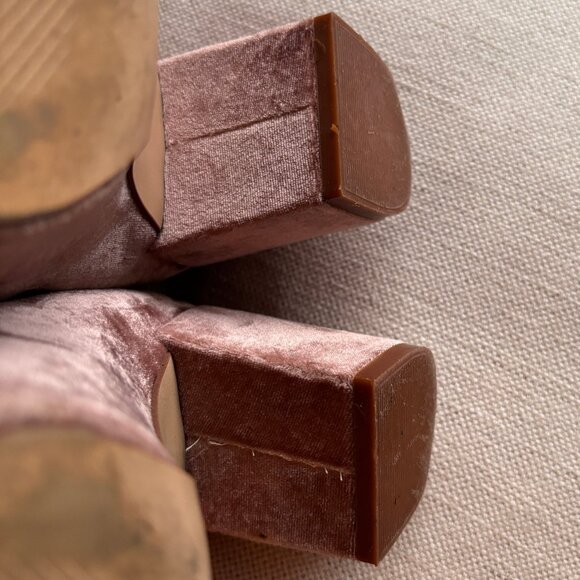 Sz7 Zara Velvet Ankle Boots in Blush Pink - Picture 9 of 14